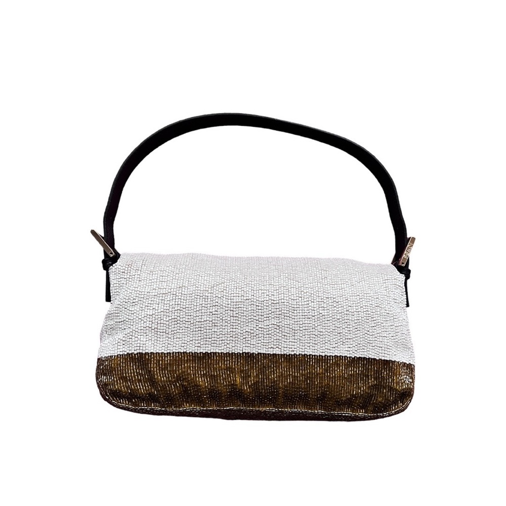 Fendi white and gold beaded baguette 2011 - Picture 2 of 7